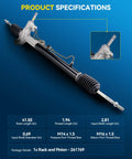Rack And Pinion Steering Gear For 1996 To 2000 Honda Civic Non Si With Hydraulic Power Drop In Easy Install Direct Replacement 261769 OE part specifications