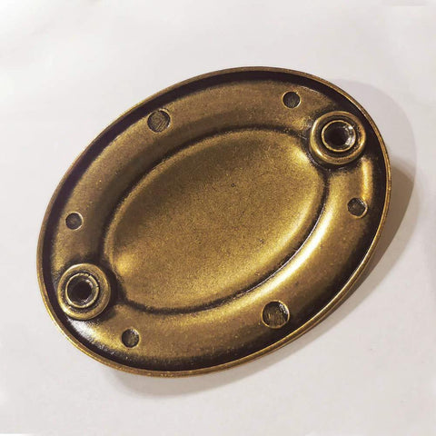 Antique Brass Bail Drawer Pull Set Four Pack Oval Drop Swing Handles For Cabinets Zinc Alloy 82mm Total Length 3.23 Inch
