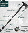 9-in-1 survival axe and hammer with 262-piece gear kit and crossbody bag, black