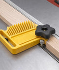 Five Pack 1/4 20 Thread 5 Star Thru Design Knobs No Sweat Tool Free Adjustments Rock Solid Handle Grip Smooth Operation For Jigs And Featherboard Woodshop Projects on a jig with wood.