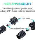 Quick Fix Garden Hose Repair Kit With Plastic Male And Female Connectors To Seal Leaks, Join Pipes, And Boost Water Pressure In Your Irrigation System Today. 3/4" thread expandable hose adapters