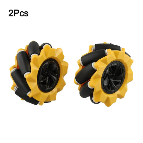 Omnidirectional Mecanum Wheel Kit 80mm Diameter With ABS Rubber Grippy Treads For Smart Robot Car DIY Chassis 2 Pack