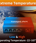 Rugged Industrial PoE Switch, 5 Port Unmanaged Ethernet, extreme temperature range -22 to 167 F, IP40 enclosure.
