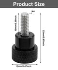 Image of Six Pack M4 X 10Mm Knurled Thumb Screws With Knurled Grip Round Flat Head Clamping Knobs, showing product dimensions.