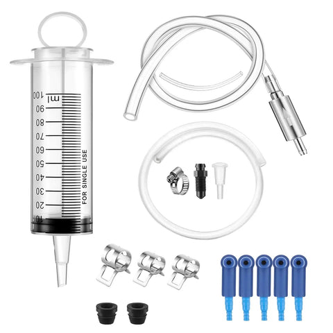 One Way Brake Bleeder Kit With 100ml Syringe And 50cm Hose For Cars And Motorcycles, DIY Friendly Fluid Exchange Tool With Adapters