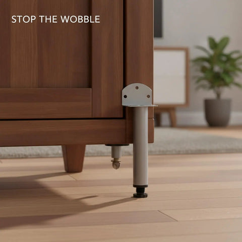 Adjustable Furniture Legs With Screws, Cold Rolled Steel Leveling Feet For Sofa, Cabinet Or Bed Replacement, Gray in use