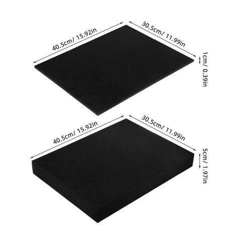 4 Pack Easy Tear Sponge Foam Inserts For Protective Packaging Cushioning For Shipping Storage shown in two thicknesses