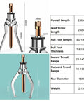 Pro Reversible Gear Puller Set Handles 2 Jaw 3 Jaw Options Internal External Bearings Smooth Heavy Steel Stops Breakage Saves Time On Tough Jobs Engine Repair Letting You Pop Parts Off Easily So You Stay Safe And Enjoy Garage Work Done Today, 250mm