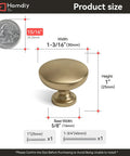 Champagne Bronze Cabinet Knobs Set 30 Pack Round Dresser Drawer Handles dimensions and size comparison with quarter coin