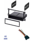 Hyundai Car Stereo Dash Kit And Wire Harness For Installing A Single Din Aftermarket Radio Easy No Fuss Install Black Finish Dash Kit With Plug And Play Harness Not Compatible With Factory Amplified Systems, showing black dash kit components and wire harness.