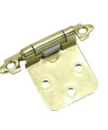 Self Closing Spring Cabinet Door Hinges with Screws Overlay Flush Hinge Set 2 Pieces Silver Finish for Kitchen and Bathroom Cabinets Easy Install No Drill Required