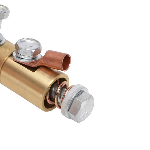 Heavy Duty 500A Brass Welding Ground Clamp With Rotating Device And M10 Hole Diameter close-up of brass and copper components