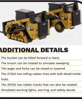 1 64 Scale Cat Skid Steer Loader And 297D2 Compact Track Loader Set With Diecast Metal Construction, clear cab windows, interchangeable accessories, collectible model 85693, back view