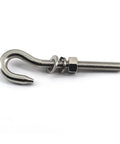 12 Piece M6 Stainless Steel Eye Bolts Kit With Nuts And Washers, Long Shank Threaded Rod Round Hook Eyelets For Indoor And Outdoor Use, Rust Resistant Fasteners Built To Last For Heavy Duty Jobs. M6 stainless steel eye bolt with nut and washers