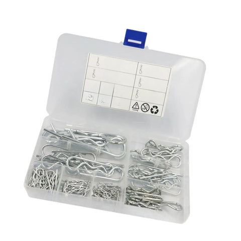 125 Piece Cotter Hairpin Assortment Kit For Truck And Small Engine Repairs Carbon Steel Fasteners in plastic organizer