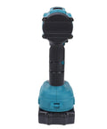 Badass Brushless Cordless Drill Kit With Heavy Duty Lithium Ion Battery Pack and Rock Solid Fifty Five Newton Meter Torque rear view showing grip and battery.