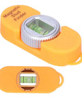 Vistreck Magnetic Stud Finder with Level Gauge for Easy Metal Detection, compact orange design with level bubbles.