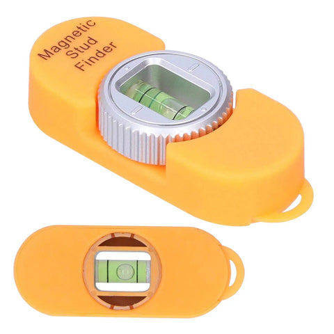 Jauarta Stud Finder with Builtin Level Gauge, Compact Design (Orange) showing magnetic detection levels and compact size.