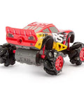 Rear view of Lightning McQueen Light Up Remote Control Car With Monster Truck Wheels, 2.4GHz RC Toy For Outdoors, 360 Spin Stunt Action.