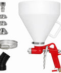 Heavy Duty Drywall Texture Sprayer Kit Featuring 1.5 Gallon Air Hopper And Badass Spray Gun with nozzles and attachments