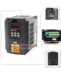 Robust Industrial 2.2Kw Air Cooled Spindle Motor 80Mm For Diy Milling Machines Paired With 2.2Kw 220V Vfd Inverter showing control panel and connections.