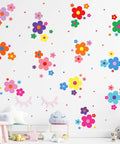 288 Piece Flower Wall Sticker Set Colorful Floral Vinyl Decals For Nursery And Bedroom Peel And Stick Y2K Aesthetic Decor
