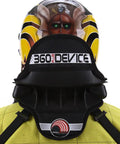 360 Plus Neck Collar For Adults In Go Kart Racing, stabilizing head and limiting hyperflexion, visible from rear view