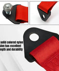 Heavy Duty Racing Tow Strap With Thick Nylon Towing Rope And Secure Hooks, Badass 2 Ton Pulling Power showing nylon strap attachment.
