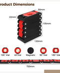 Foldable Level Tool For Woodworking With 180 Degree, 90 Degree, And 45 Degree Bubbles, Pro Grade Multi Function Leveler With Strong Holding Base, ABS Shell, 6 Fold Design, Portable Angle Tool, Unfolds To 28.3 Inches. Folded 135mm