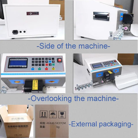 Pro Grade High Efficiency Wire Stripping Machine For 32 To 12 AWG Copper Wires Auto Cut Tool overview and packaging