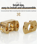 Level Up Your 3D Printer With Premium Brass Oldham Coupler 2 Pack For Ender 3 CR10 Z Axis To Banish Jiggles Improve Motion On T8 Lead Screws Prevent Radial Slip Save On Reprints Anytime Boosting Print Quality For Better Results Today. Brass 18mm coupler parts on white