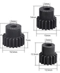 Metal Spur Gear Set 54T 32P With 15T 17T And 19T Pinions showing dimensions for Traxxas models.