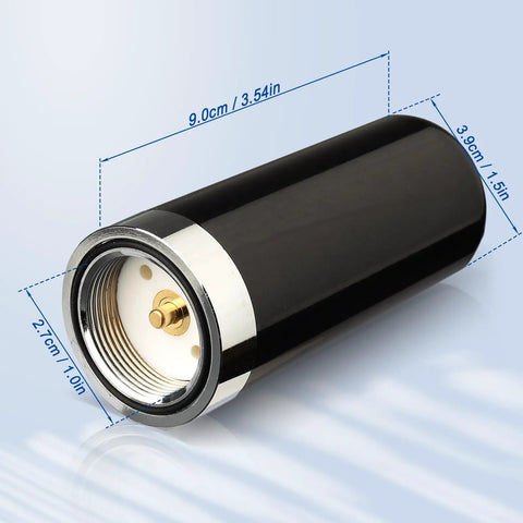 Low Profile Dual Band UHF VHF Antenna For Vehicle And Marine Use 136 174 MHz And 400 470 MHz NMO Mount With Nine Centimeter Height