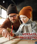 Child wearing Kids Anti Fog Safety Goggles For Science And Nerf Time, Soft Silicone Nose Cushion And Adjustable Headband, woodworking