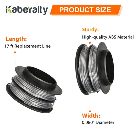 Dead Simple Replacement Trimmer Spool Fits Kobalt 40V For Kst 130X Models 0.080 Inch Bump Feed 17 Foot Dual Nylon Cord That Runs Rough Over Weeds During No Sweat Saturday Yard Work