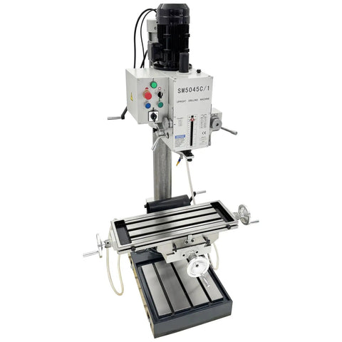 All In One Gear Head Vertical Drill Press With Drilling Tapping And Milling, 1.5KW Power, industrial machining machine front view