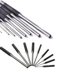 Rock Solid 9 Piece Steel Multi Size Round Head Pin Punch Set With Grip Handles For Quick Pin Removal And Heavy Duty Rolling Tasks At The Shop Or Home Garage Today, steel punches