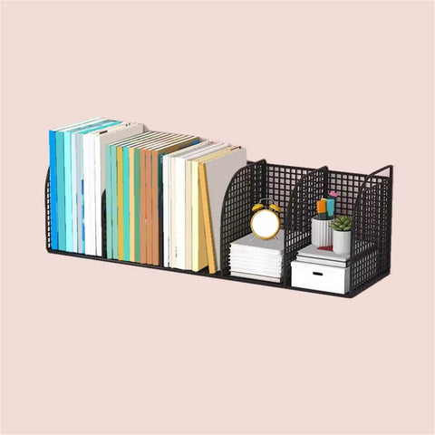 Tabletop Iron Bookshelf And Metal Shelving Unit For Living Room Bedroom And Office Go To Desktop Organizer Space Saver