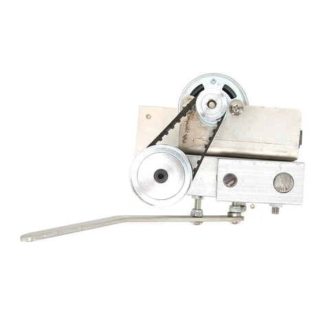 Hilitand Mini Benchtop Drill Press With 1000-4500Rpm Adjustable Speed aluminum alloy body with pulleys and belt mechanism.