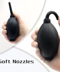VVEASIER silicone soft-tip manual air blower with long nozzle for camera lenses and electronics cleaning.