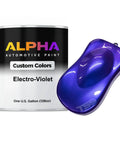 Vibrant Electro Violet Basecoat Midcoat Paint Gallon With Slow Reducer For Smooth Ready To Spray Automotive Refinish On Hot Rods And Daily Drivers Fast Drying Formula For That Sick Custom Finish with color sample.