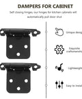 Black Spring Hinges For Cabinet Doors With Dampers Smooth Closing Self Closing Hardware 1.4mm showcased with benefits