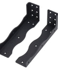 Heavy Duty Carbon Steel Floating Shelf Bracket With Rust-Proof Frosted Black Coating, angled view