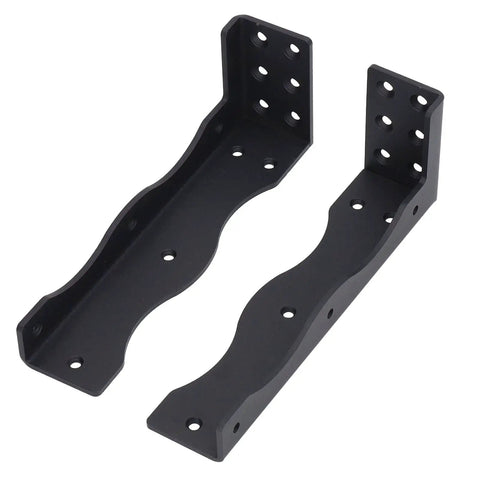 Heavy Duty Carbon Steel Floating Shelf Bracket With Rust-Proof Frosted Black Coating, angled view