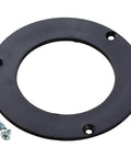 Router Plate Insert With A Two And A Half Inch Opening For Standard Plates, Four Inch Outer Diameter, Fits Three And One Quarter Inch Openings, Compatible With Makita 1100, Milwaukee 5615-5624, DeWalt 616-618, Bosch 1617 And More on white background, includes screws.