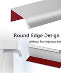Close-up of 12 Pack Self Adhesive Drawer Pulls 3.15 Inch Silver Finger Edge Cabinet Handles No Drill Hidden Pulls with round edge design.