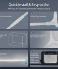 Assembly guide for Large 32.5x23x23 Inch 3D Printer Enclosure With Ventilation For A1 AMS Lite showcasing bracket and LED light setup.