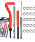 SAE Stainless 1/4-20 Inch Thread Repair Kit with inserts, tap, and tools for auto repair DIY friendly pro grade.