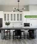 Black Sputnik Chandelier With 6 Lights, Dope Modern Industrial Ceiling Light For Dining Room above kitchen island
