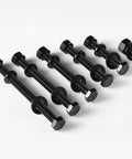 1/4-20 X 6 Inch Hex Head Bolts Kit With Nuts, Flat And Lock Washers, Fully Threaded Black Zinc Plated 304 Stainless Steel 18-8 Set